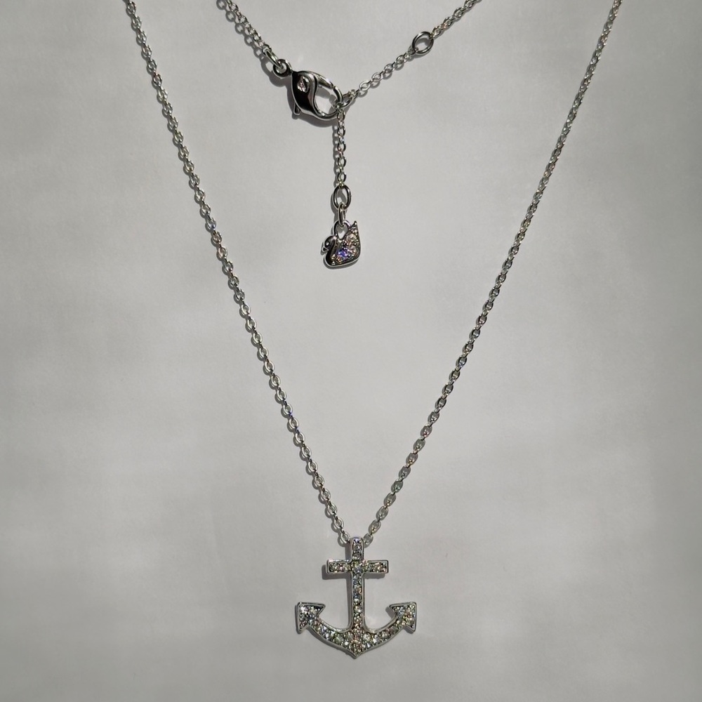 Swarovski Crystal Silver Anchor Necklace